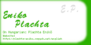eniko plachta business card